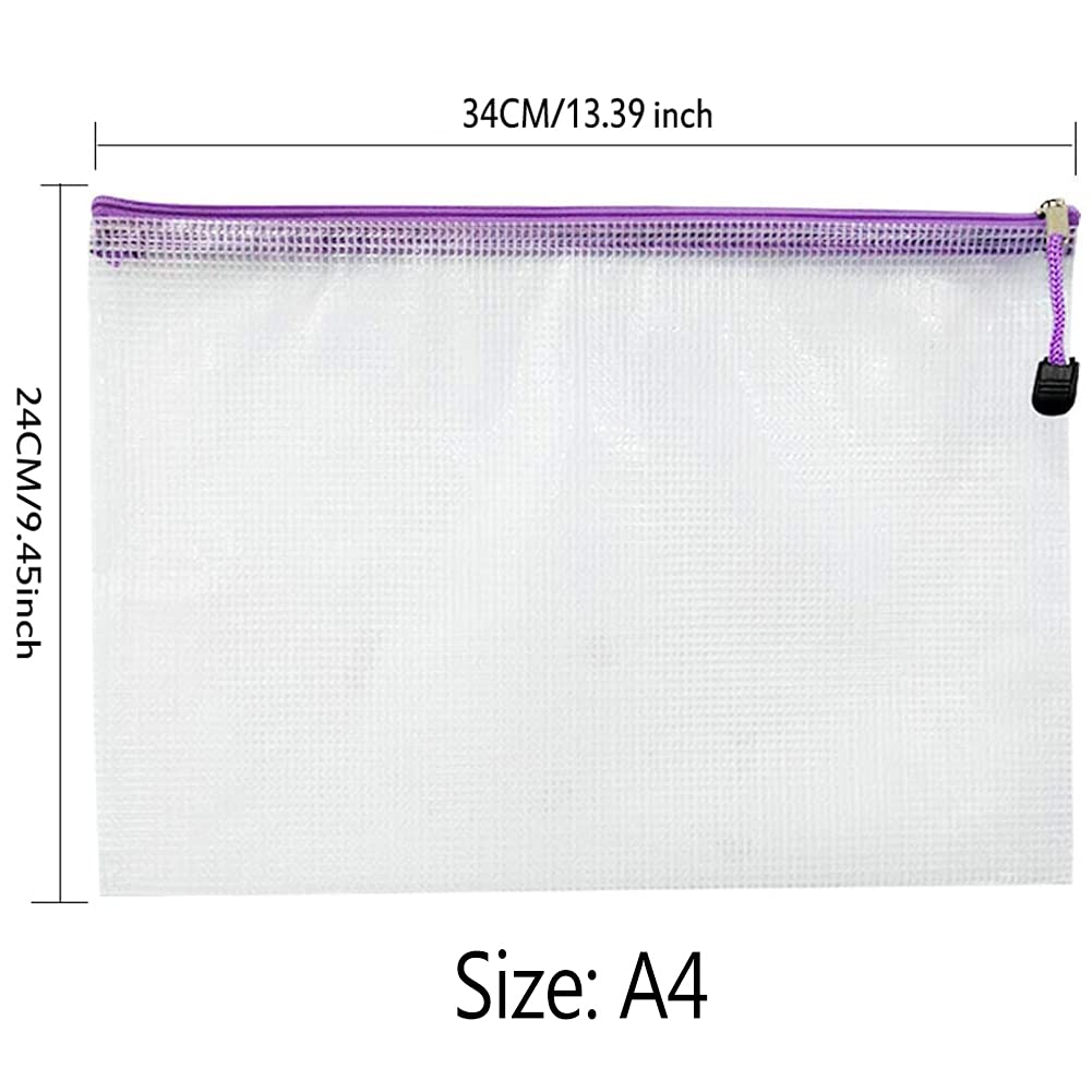 NORTHERN BROTHERS 30PCS A4 Zip Wallets - Waterproof PVC Document Folders with Zipper Closure
