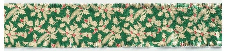 Green Holly Foil Cake Frill Decoration - 90cm Reusable Christmas Trim 4