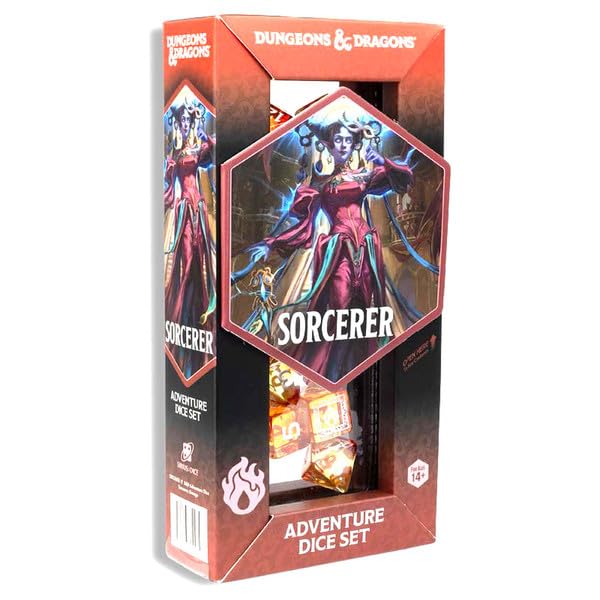 Sirius Dice Sorcerer Adventure Dice Set - 16 Pieces | D&D Class Icons | Ages 15+ 1