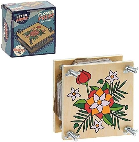 Retro Games Family Fun - Wooden Flower Press Craft Kit for Kids 1