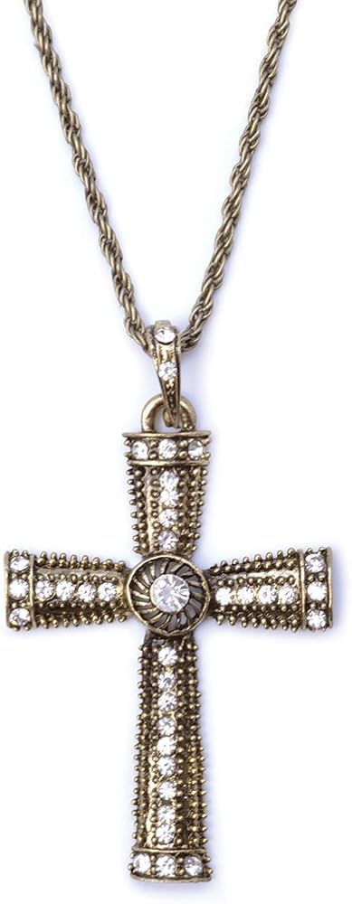 Bristol Novelty Jeweled Cross Necklace for Unisex-Adult, One Size 1