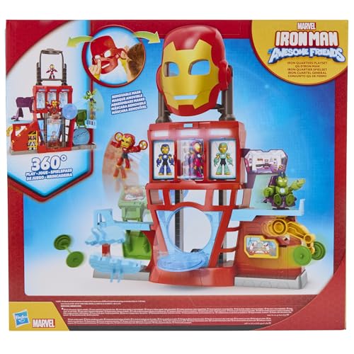 Marvel Press Iron Man and His Awesome Friends Iron Quarters Playset | Ages 3+ | 2 Figures Included 10