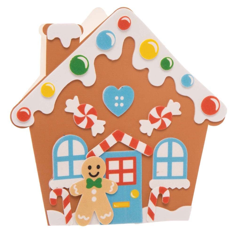 Baker Ross FE939 Gingerbread House Card Craft Kit - Pack of 6, No Glue Required 9