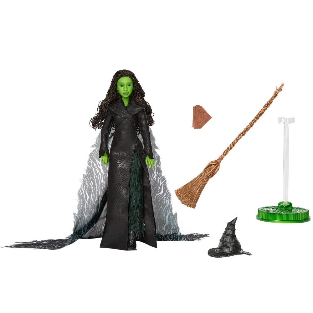 Mattel Wicked: Part 2 Elphaba Deluxe Fashion Doll with Removable Outfit and 4 Accessories - JFM12 12
