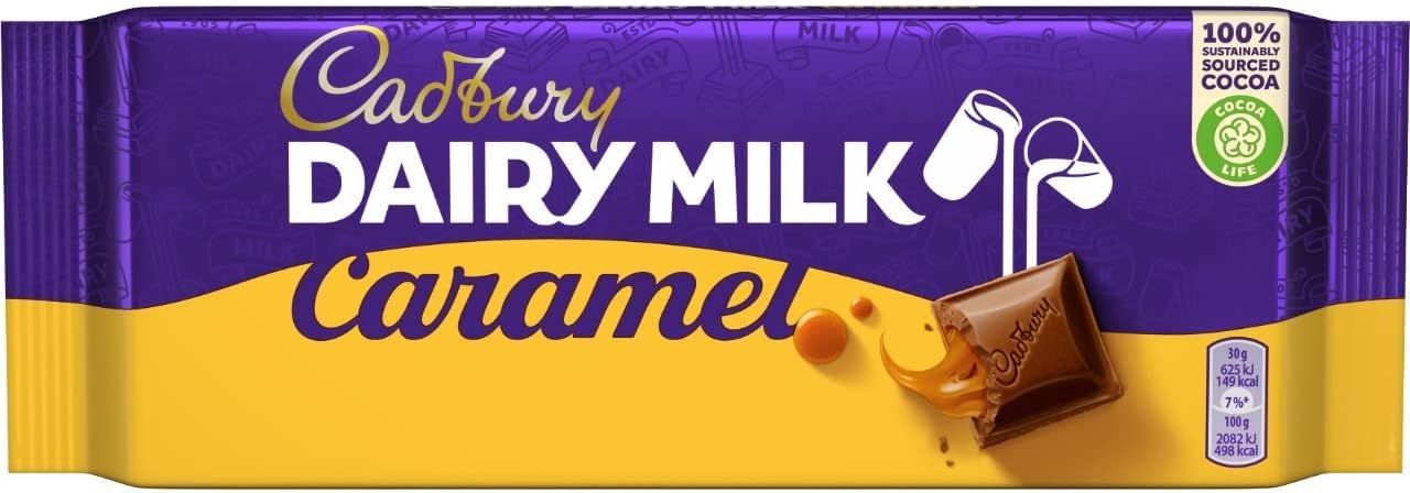 Cadbury Dairy Milk Caramel Chocolate Bar - Smooth Milk Chocolate with Gooey Caramel Centre | 120 g