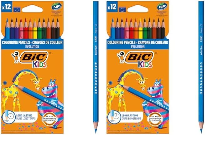 Bic Kids Evolution ECOlutions Colouring Pencils - Eco-Friendly, Durable Design for Kids 5+ 1