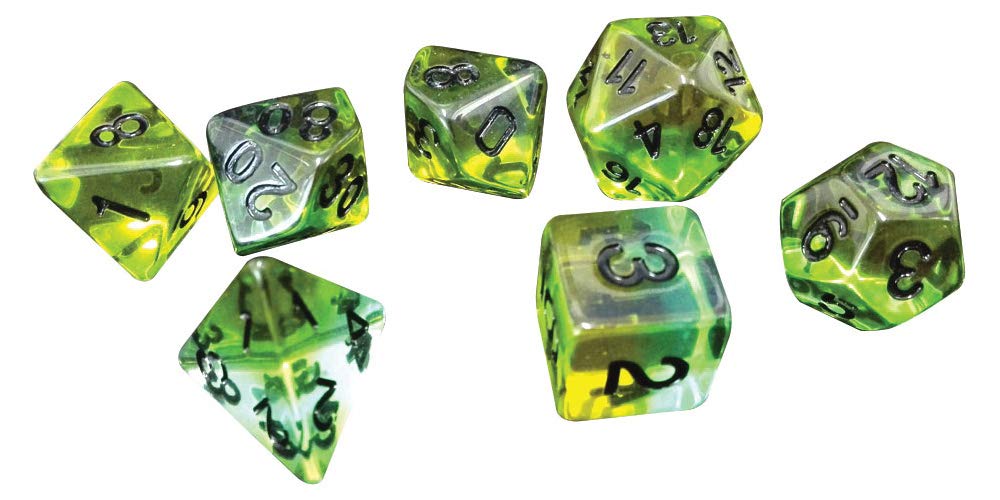 Sirius Dice Mojito Polyhedral RPG Dice Set - 7 Pieces + Free D20 | Acrylic Resin