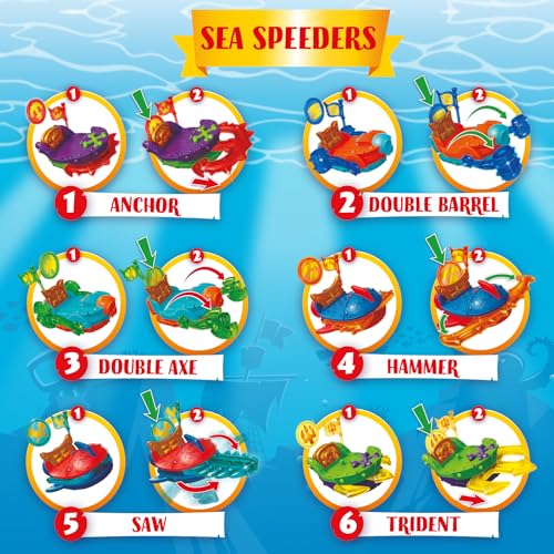 PIRATIX ADVENTURE WORLD Piratix Shark Treasure Series – Captain Pack Newton | Includes 4 Figures 10