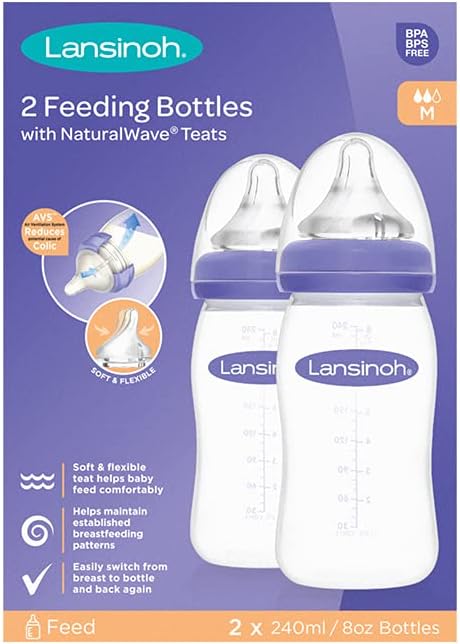 Lansinoh - Baby Bottles with NaturalWave Medium Flow Teat Nursing Bottles (LSH22)
