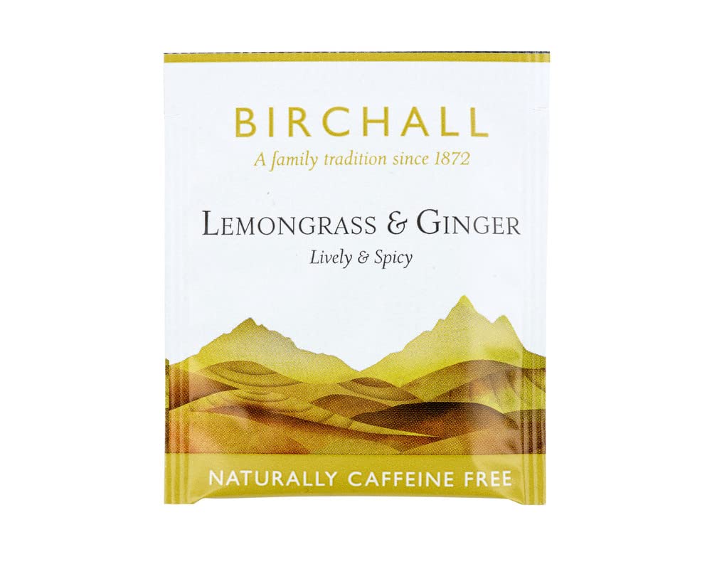 Birchall Lemongrass & Ginger Herbal Tea Bags - 25 Count Box | Antioxidant Rich