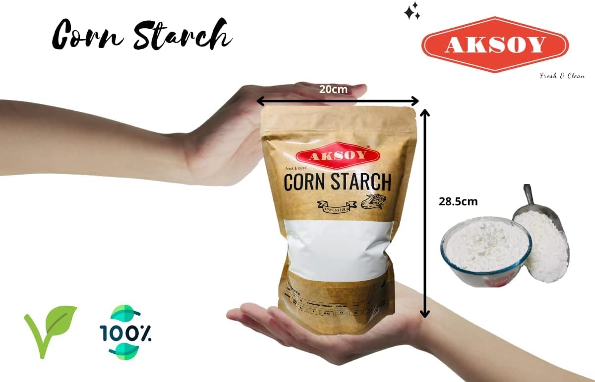AKSOY 100% Pure Corn Starch - 1.25 KG Airtight Container | Vegan Thickener for Gravy, Pies & Puddings 4