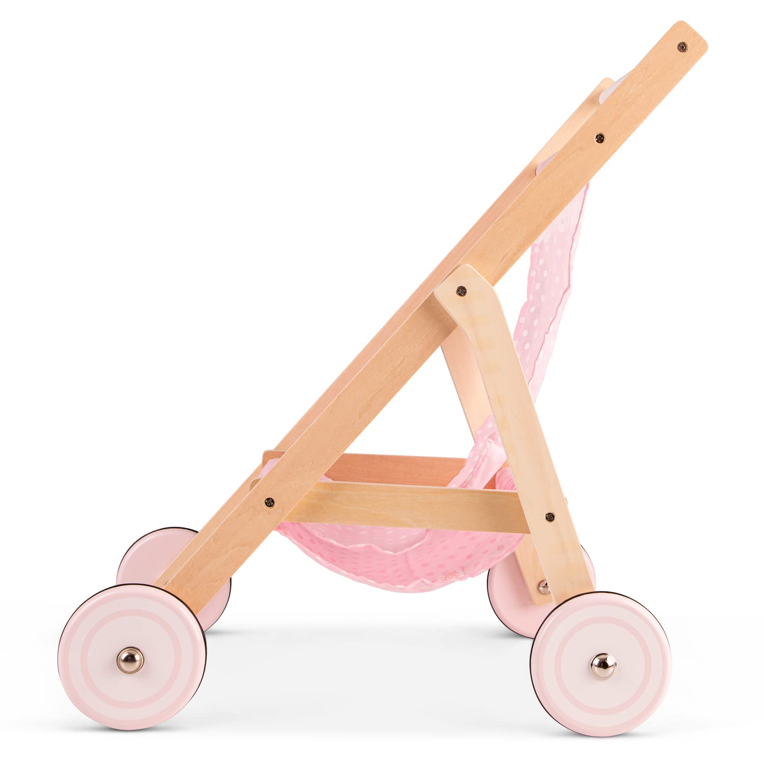New Classic Toys Wooden Doll Stroller for Children 36 Months and Up - Pink/Natural 13