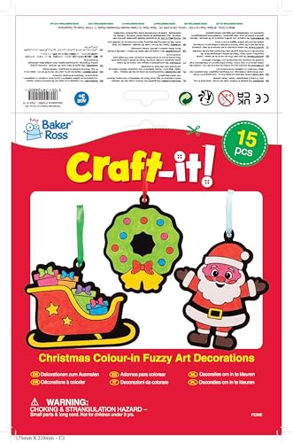 Baker Ross Christmas Colour In Decorations FE992 - Pack of 15 Craft Kit for Kids 11
