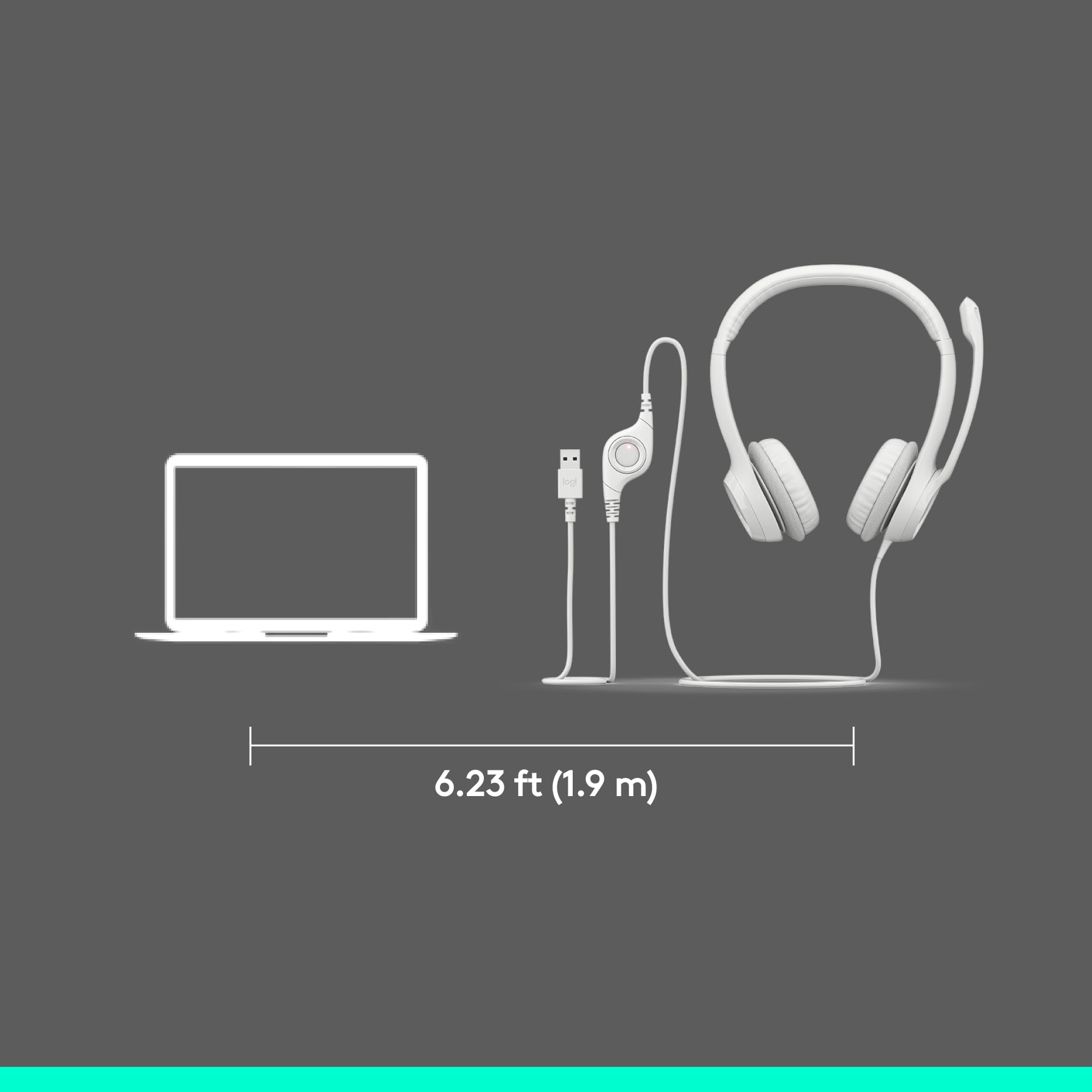 Logitech H390 Wired USB Headset with Noise-Cancelling Mic for PC, Chromebook, Laptop - Stereo Sound, In-line Controls, 1.9m Cable 17