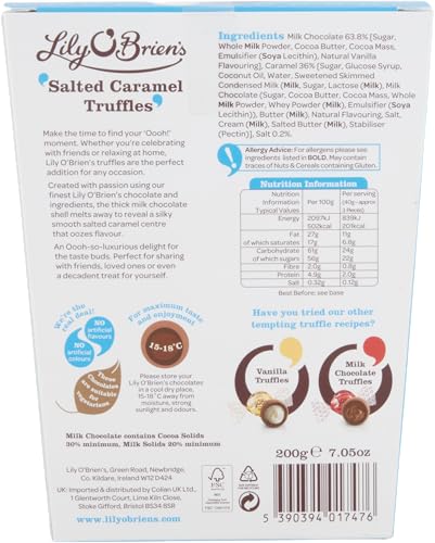 Lily O'Brien's Salted Caramel Chocolate Truffles 200g - 16 Individually Wrapped Milk Chocolate Treats 4