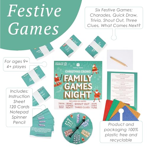 Talking Tables Christmas Family Games Night - Six Festive Card Games for Kids and Adults 6