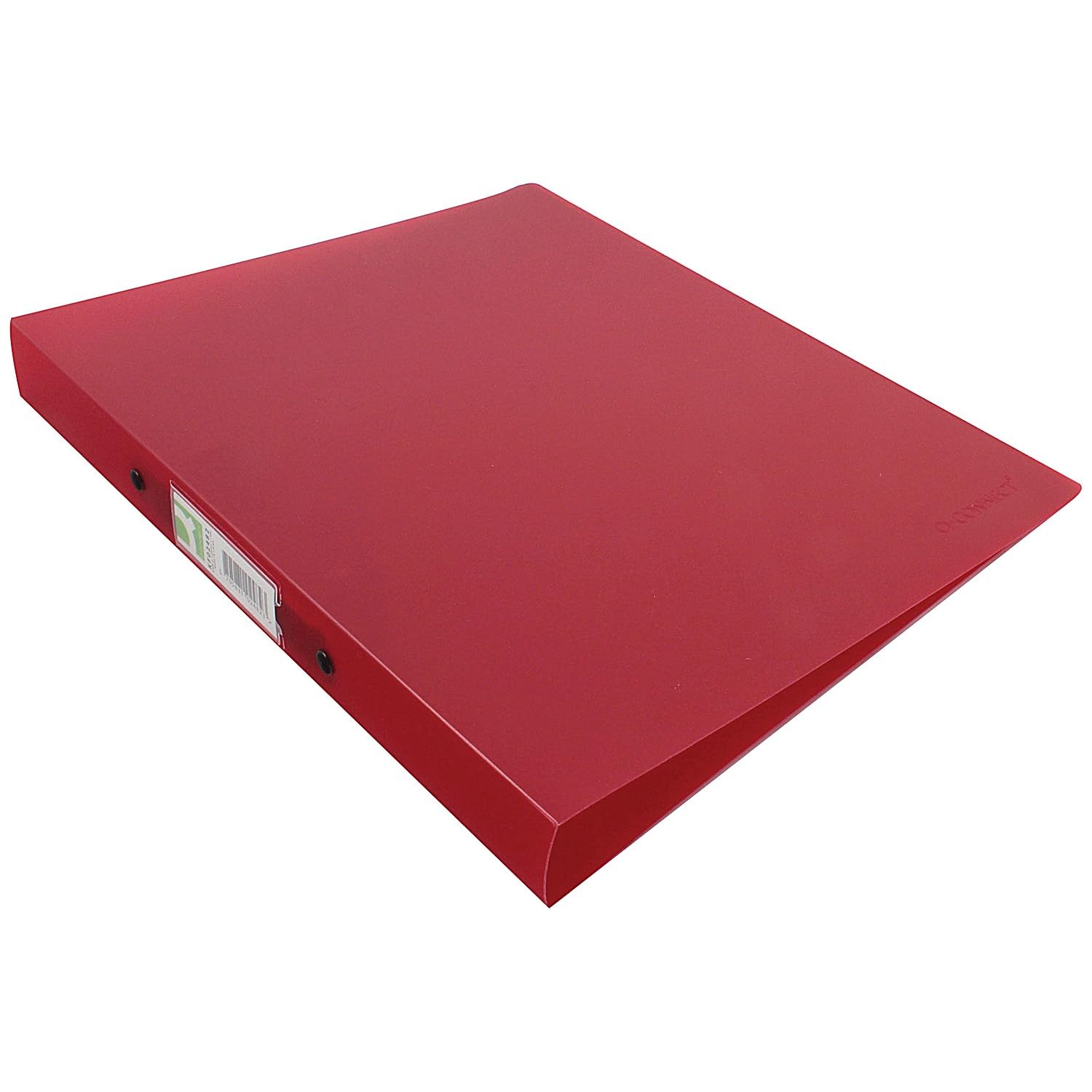 Q-Connect A4 O-Ring Binder - 25mm Capacity | Red Frosted Polypropylene | 2-Ring Mechanism