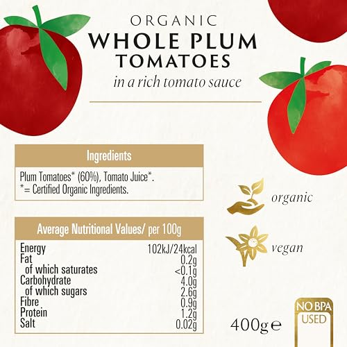 Biona Organic Whole Plum Peeled Tomatoes, 400g 2