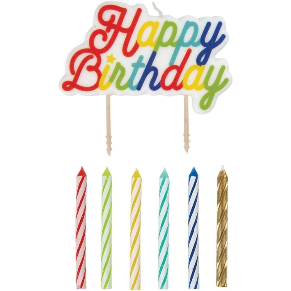 Unique Party Spiral Birthday Candles Pack of 12 with 'Happy Birthday' Pick Topper | Wax, Unscented 1