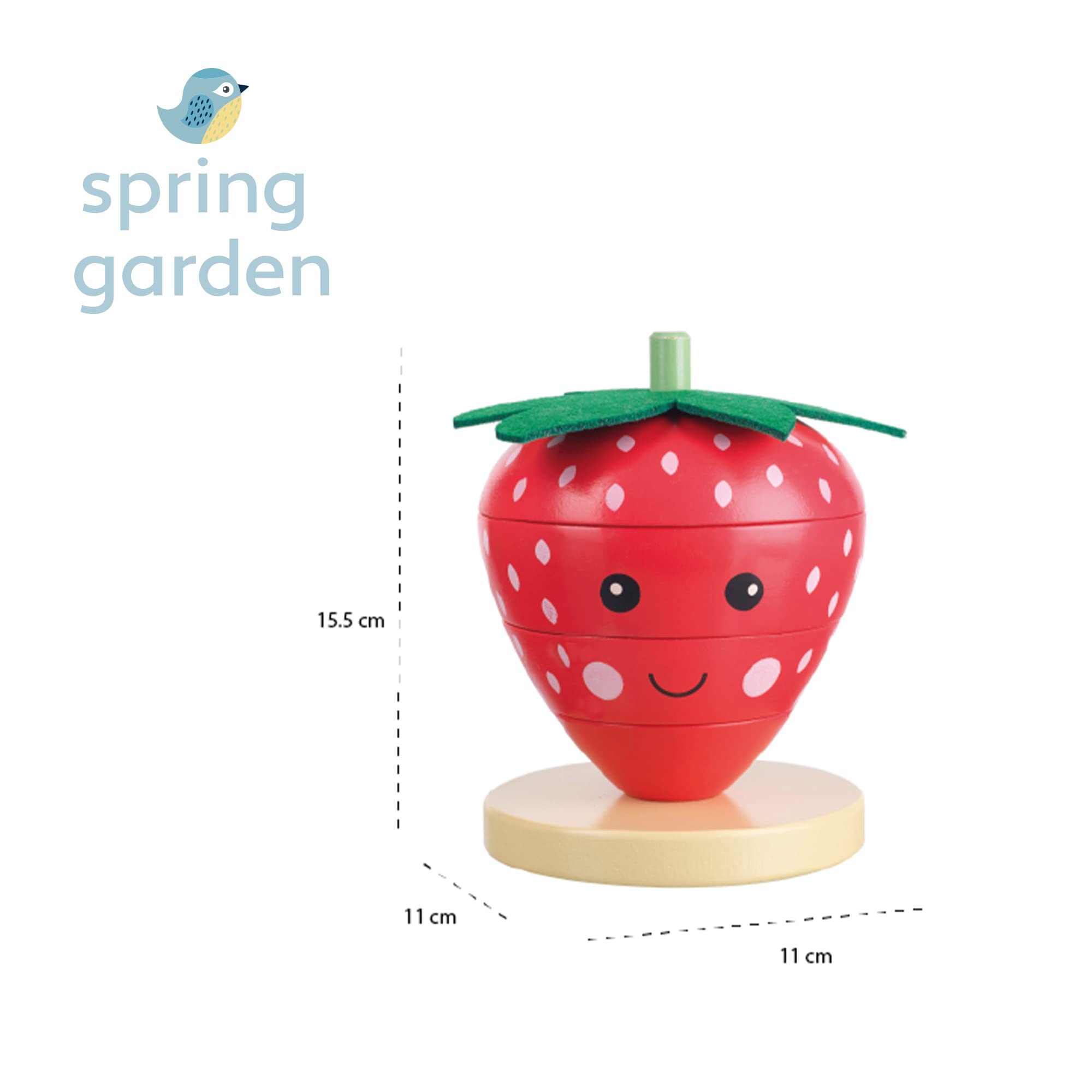 Orange Tree Strawberry Stacking Rings - Wooden Educational Toy for Toddlers 12 Months+ 2