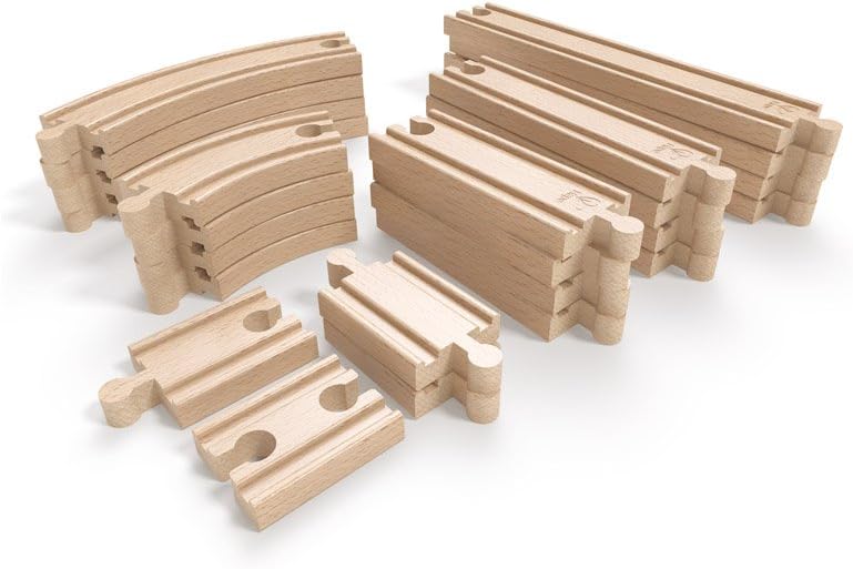Hape E3707 Super Expansion Rail Pack - Wooden Train Track Accessory for Building Sets 3