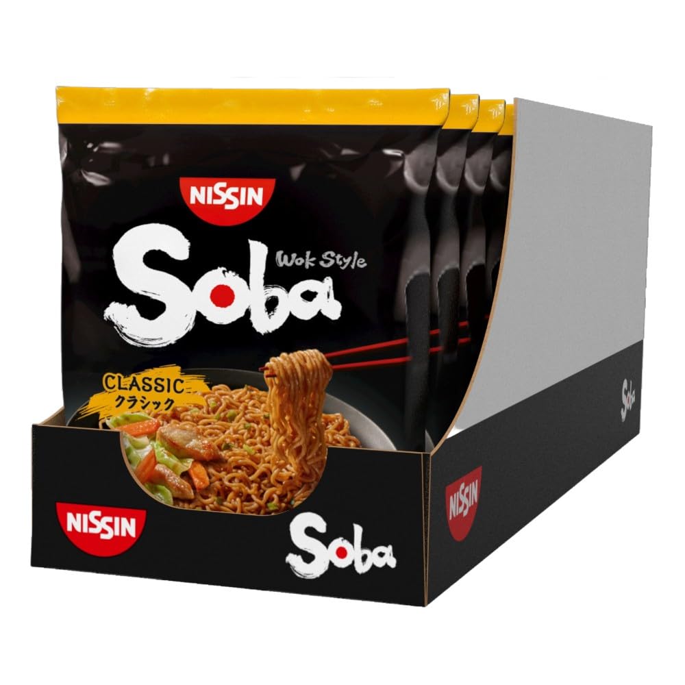 NISSIN Soba Wok Style Classic Flavoured Instant Noodles - 109 g Packet (Pack of 9)