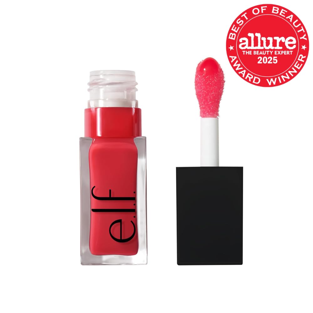 e.l.f. Glow Reviver Lip Oil - Red Delicious, 7.6 ml, Pack of 2