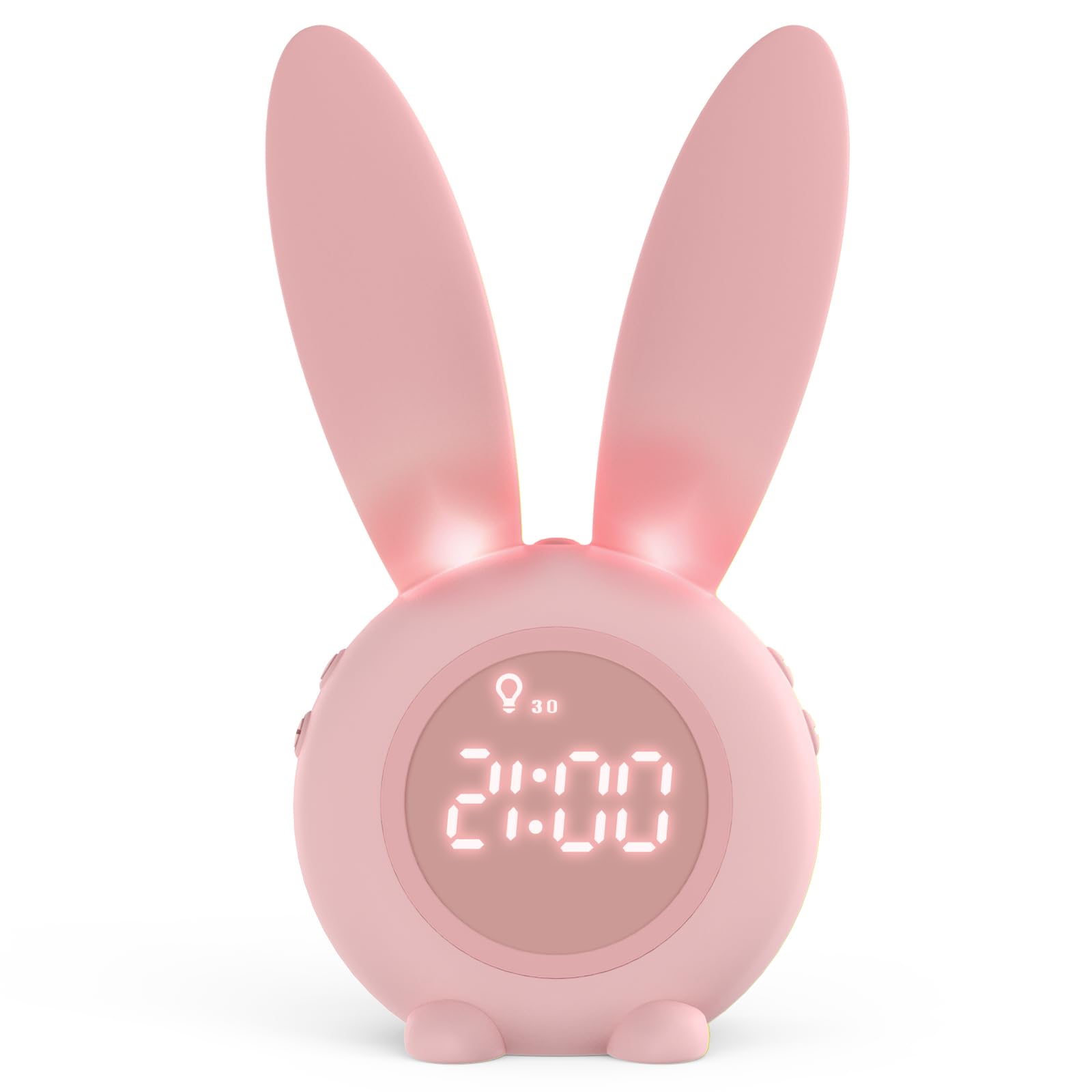 Homealexa Kids Digital Alarm Clock - Rabbit LED Wake-Up Light with Snooze & Night Light 1
