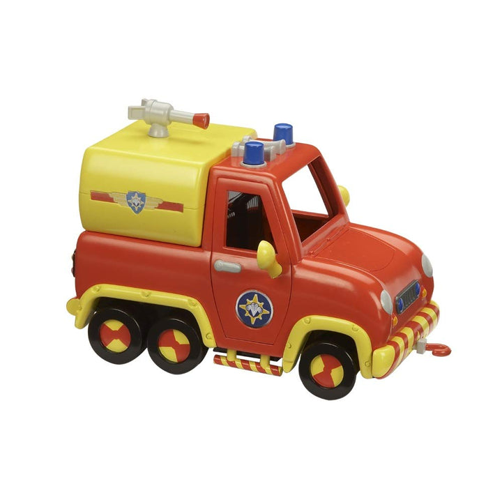 Fireman Sam Venus Fire Truck Model Toy - Vehicle Playset with Traffic Cones