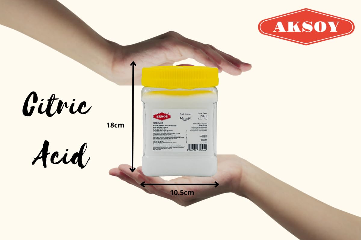 Aksoy - Citric Acid Food Grade 1.25kg | Non-GMO, Anhydrous, for Cleaning, Canning & Bath Bombs 2