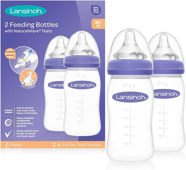 Lansinoh - Baby Bottles with NaturalWave Medium Flow Teat Nursing Bottles (LSH22)