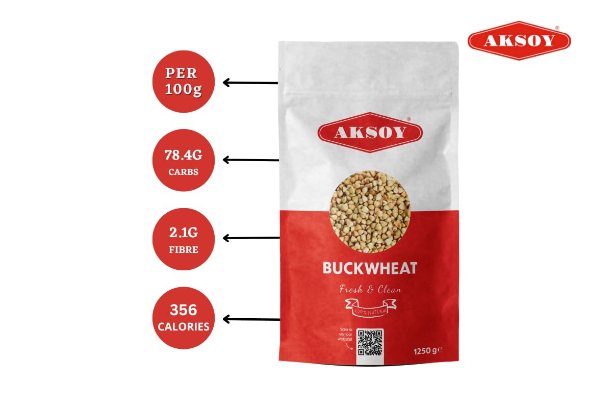 AKSOY Buckwheat 1.25KG Hulled Buckwheat Groats – Raw, Vegan, Non-GMO Whole Grain 2