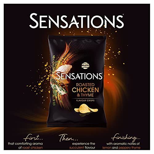 Sensations Roast Chicken & Thyme Thick Cut Premium Potato Crisps, Sharing Bag 150g 11