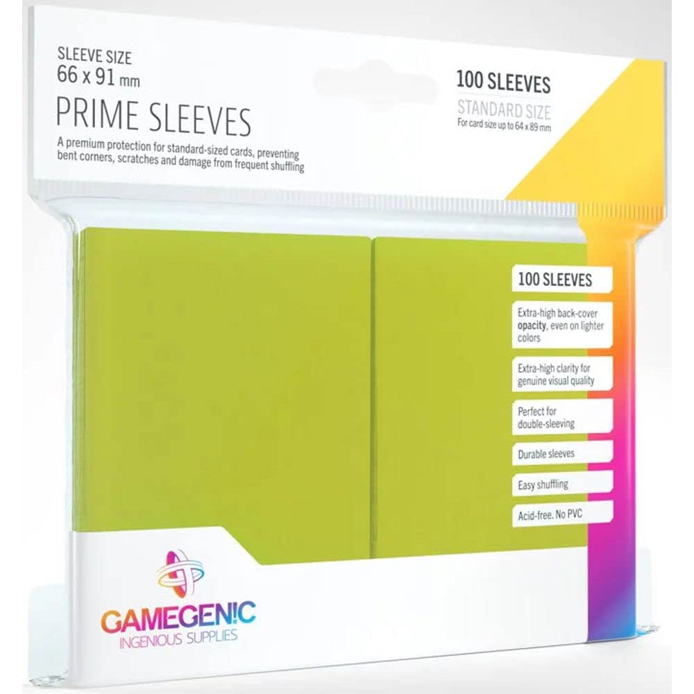 Gamegenic Prime Sleeves (100-Pack) Lime – TCG Card Protection for Magic: The Gathering, Pokémon, Yu-Gi-Oh! 1