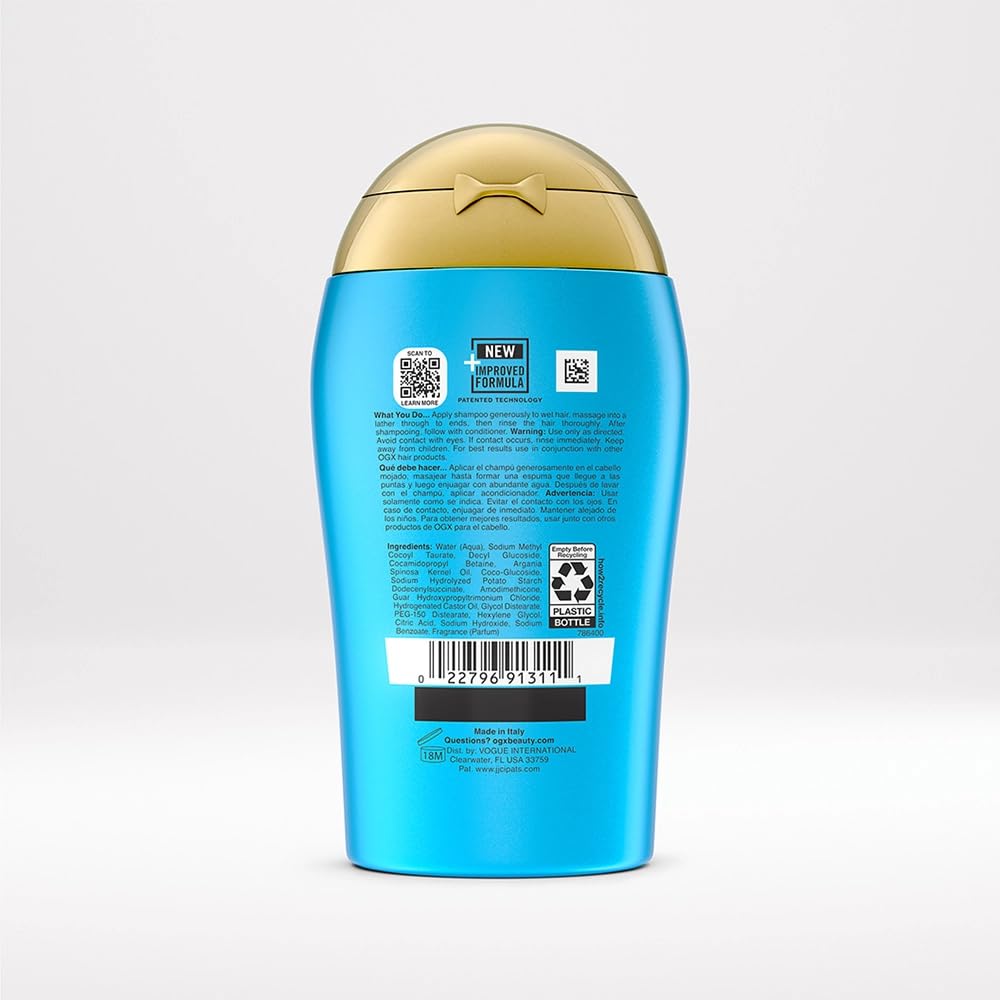OGX Argan Oil of Morocco Repairing Shampoo - Travel Size, 2 Pack, 88.7 ml