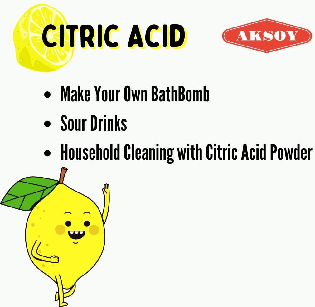 Aksoy - Citric Acid Food Grade 500g | Non-GMO, for Bath Bombs, Cleaning, Canning & Sour Drinks 2