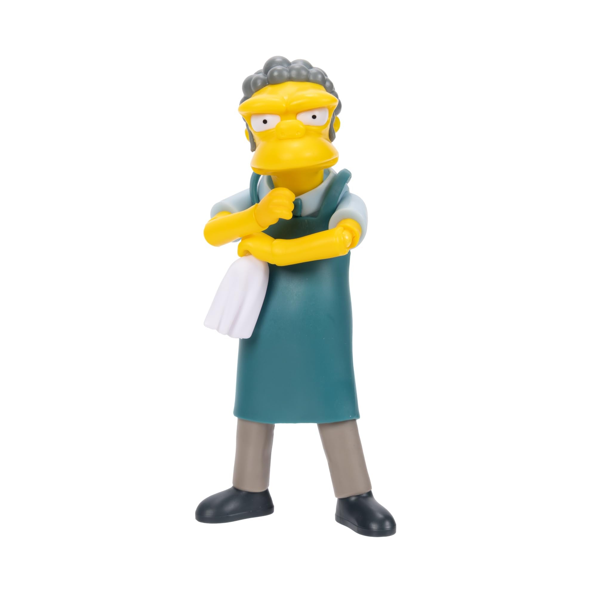 JAKKS Pacific The Simpsons - Moe Szyslak 12.7cm Articulated Action Figure with Phone & Dishcloth Accessory