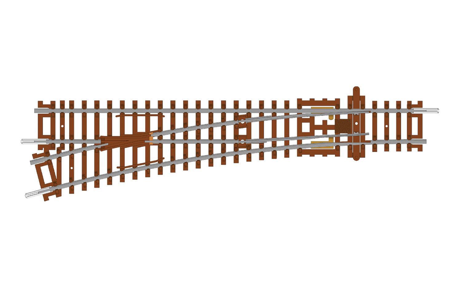 Hornby TT8008 TT Gauge Left Hand Point Track Piece - 166mm Length | 15° Angle | Code 80 Compatible
