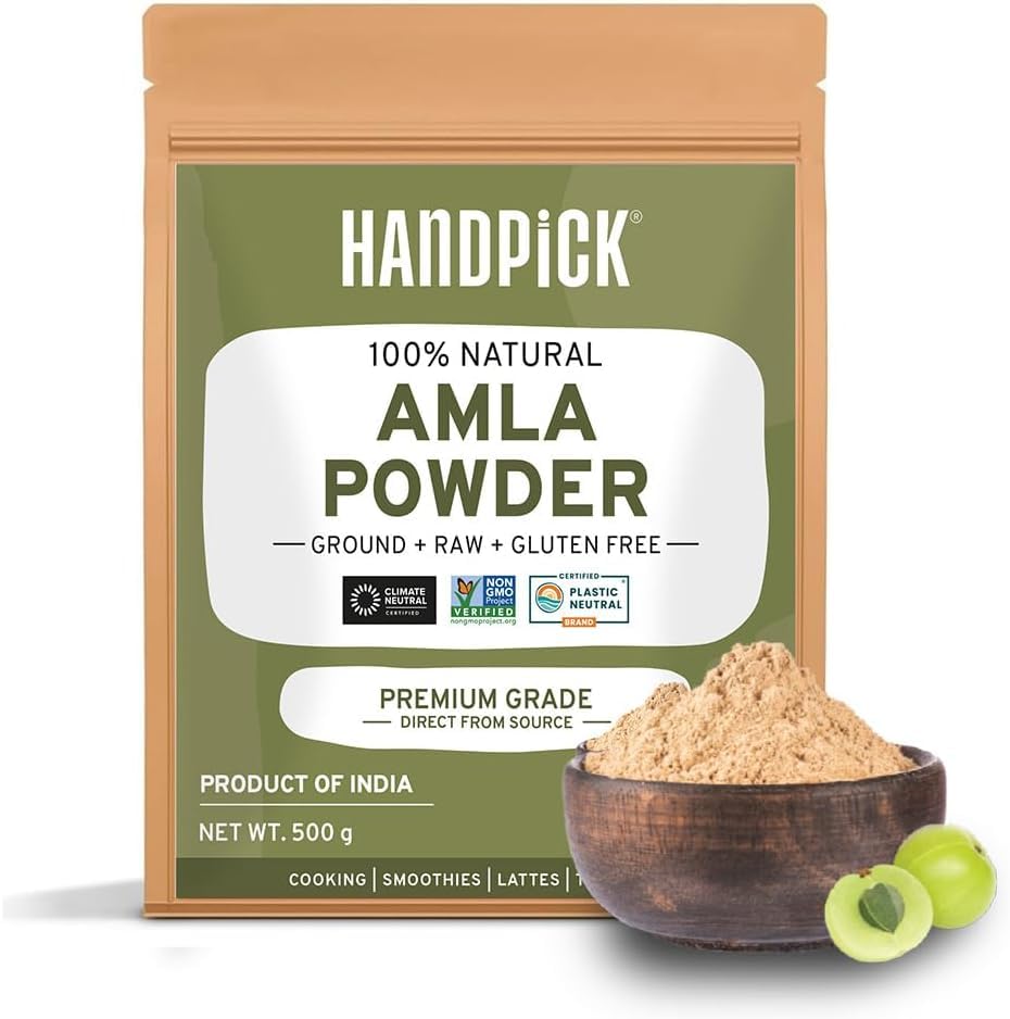 HANDPICK Amla Powder (500g) - Raw Indian Gooseberry Powder from Maharashtra | Non-GMO, Resealable Pouch 1