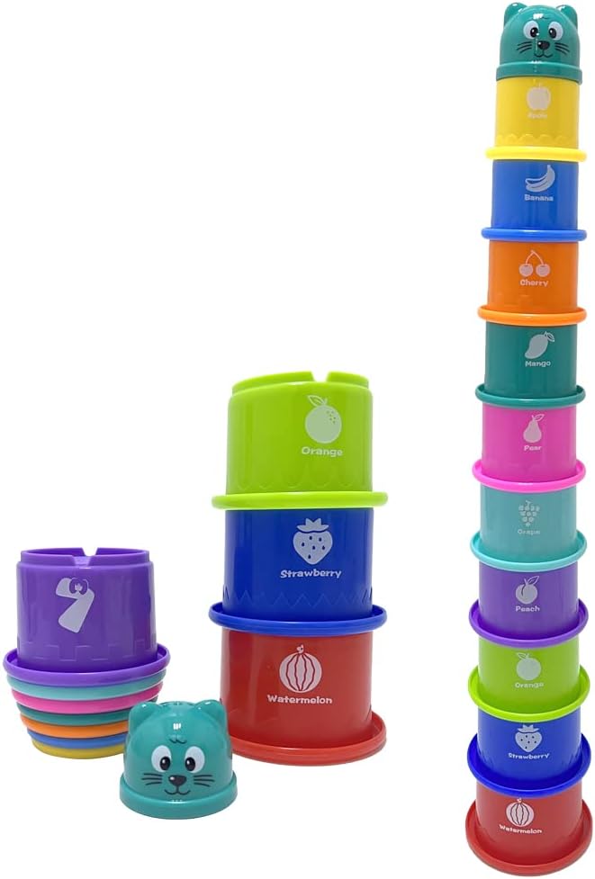 Ram Baby Kids 11 Piece Stacking Cups - Educational Toy for 6 Months+ 2