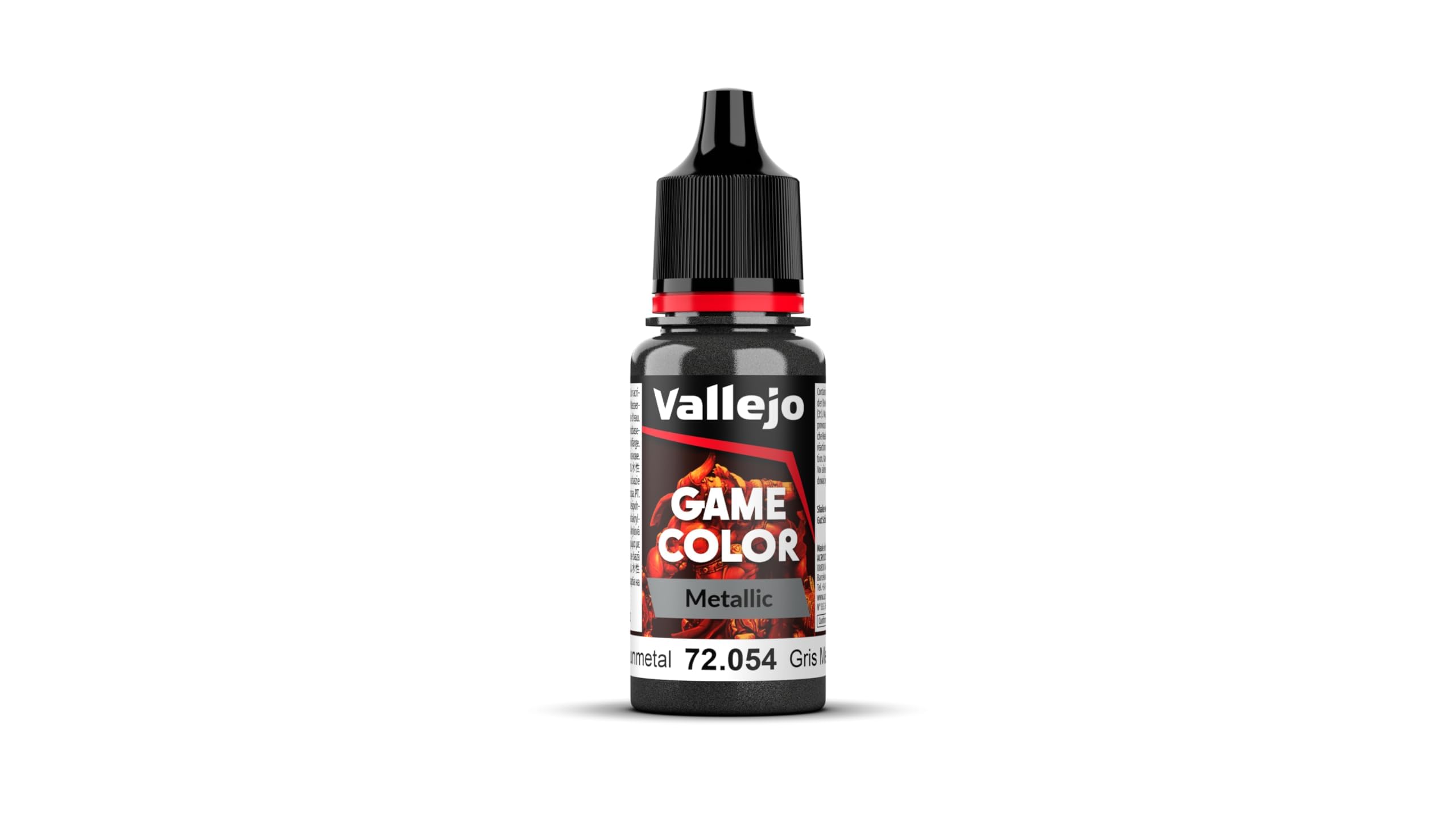 Vallejo Game Color Acrylic Paint - Gunmetal Metal | 17 ml | Waterbased