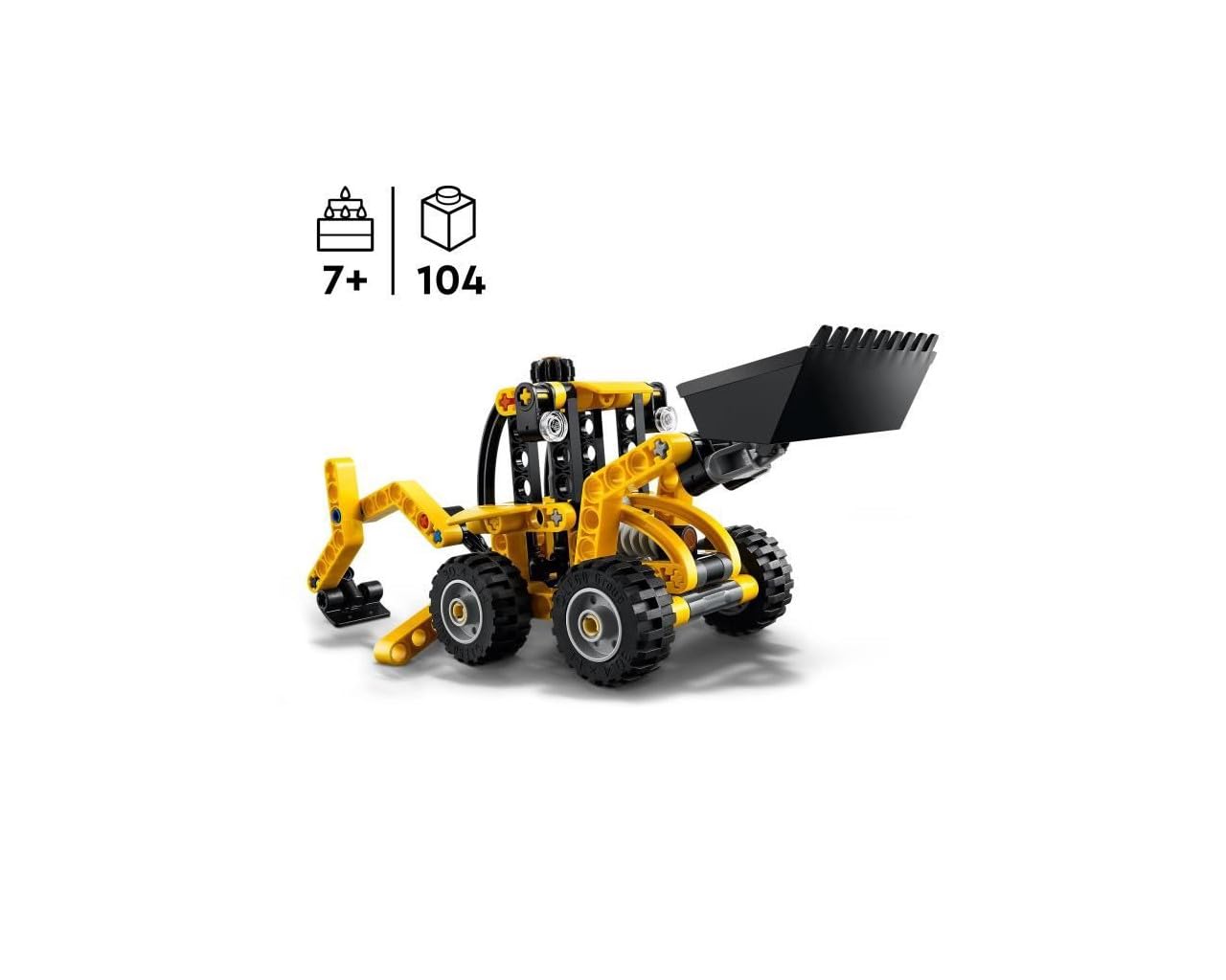 LEGO Technic Backhoe Loader Construction Vehicle Toy - 104-Piece Set for 7+ Year Olds 2