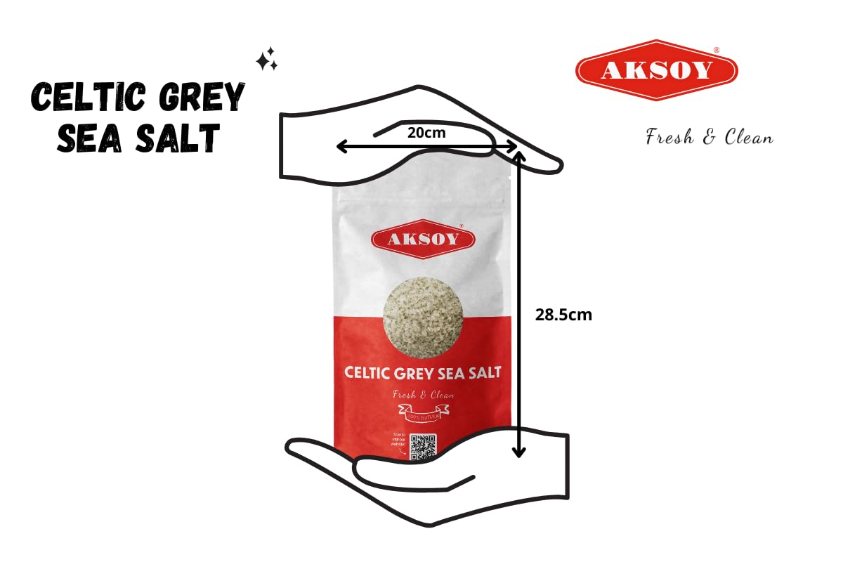 AKSOY Celtic Grey Sea Salt Coarse - 1KG Natural Mineral-Rich Unrefined Salt 6