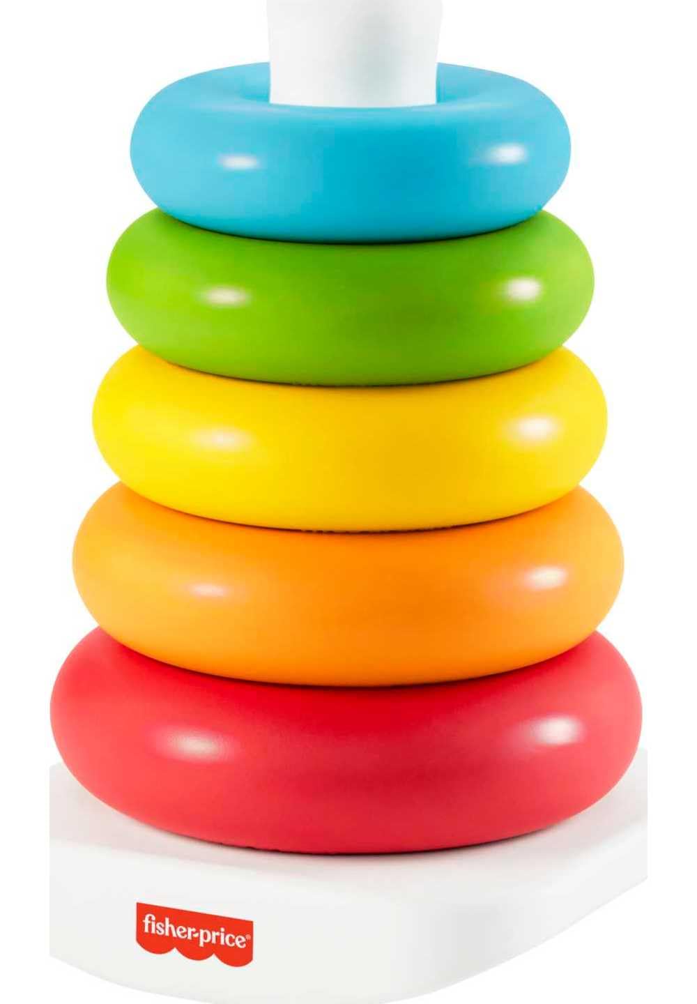 Fisher-Price Eco Rock-a-Stack Stacking Toy | 5 Colorful Rings | Ages 6 Months+