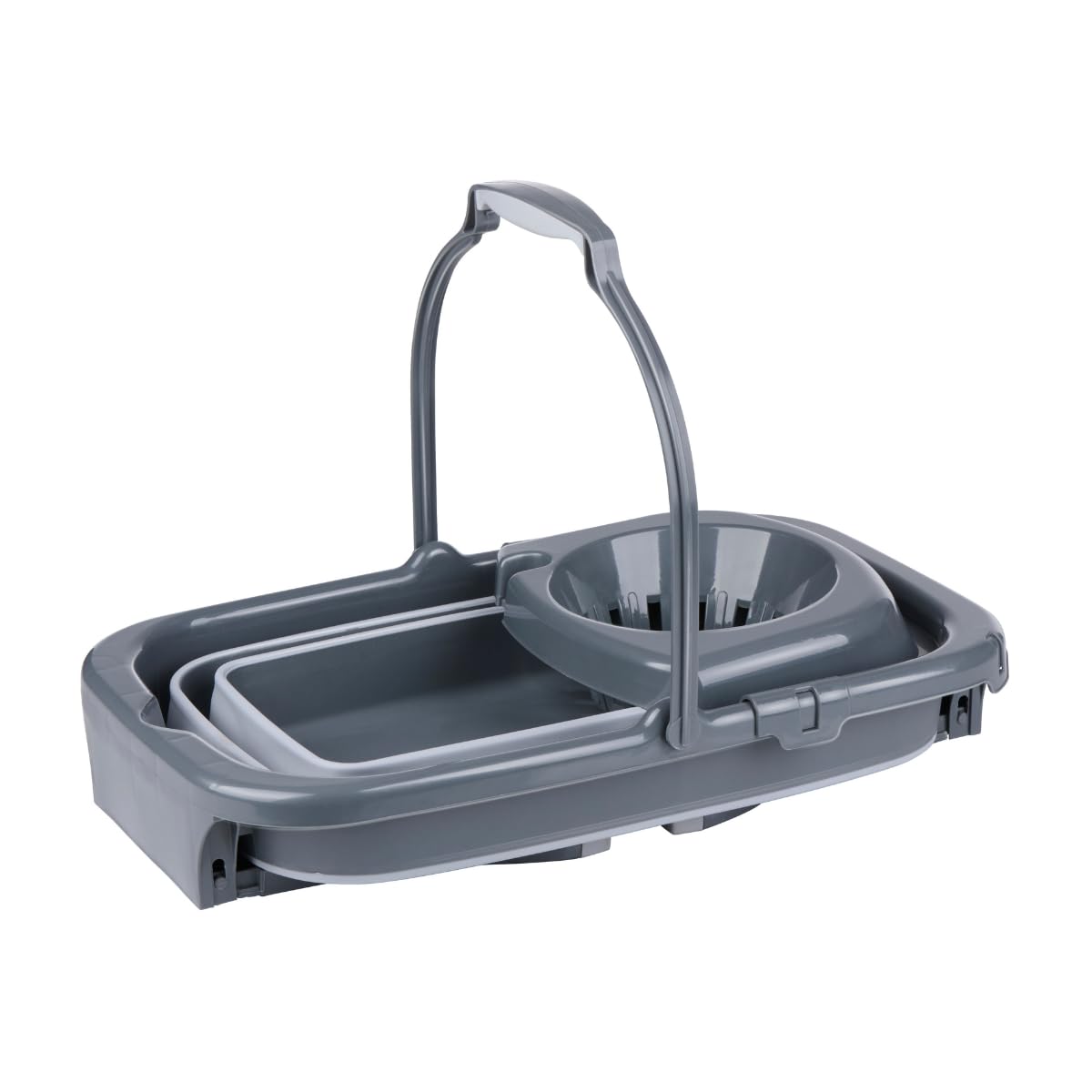 Dirt Devil Foldable Mop Bucket - 20 Litre Capacity with Integrated Wringer | Grey White 3