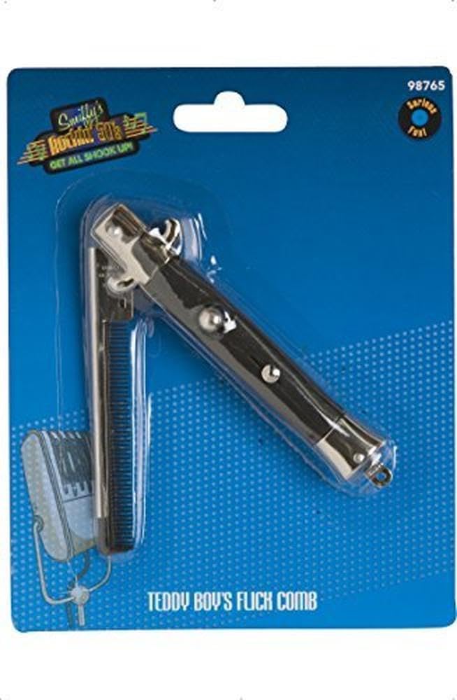 Smiffys 50s Style Teddy Boy Flick Comb, Black 7