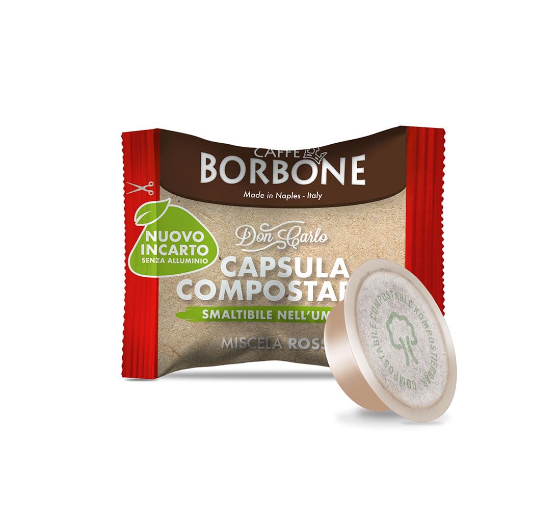 CAFFÈ BORBONE Don Carlo Compostable Capsules - Red Coffee Blend | 100 Count | Lavazza A Modo Mio Compatible