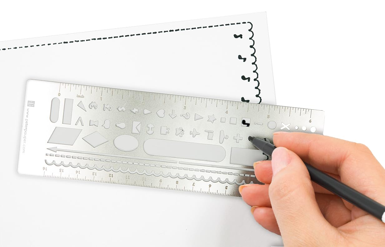 Peter Pauper Press Metal Stencil Bookmark - Silver | 181x64x3mm | Multipurpose Tool