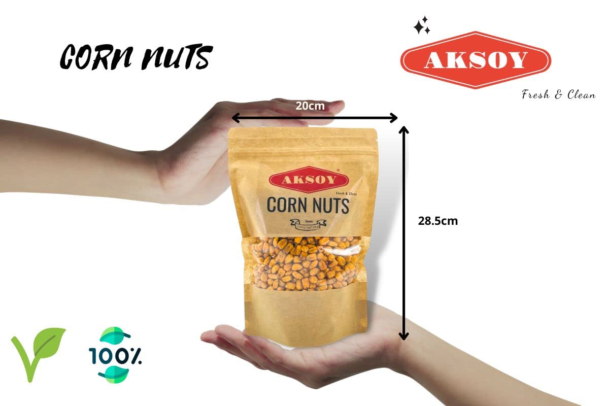 Aksoy Natural Craving Salted and Roasted Corn Nuts 500g - Original Toasted, Resealable Bag 2