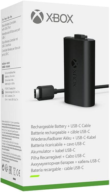 Xbox Play and Charge Kit - Rechargeable Battery + USB-C Cable for Xbox Controllers 1